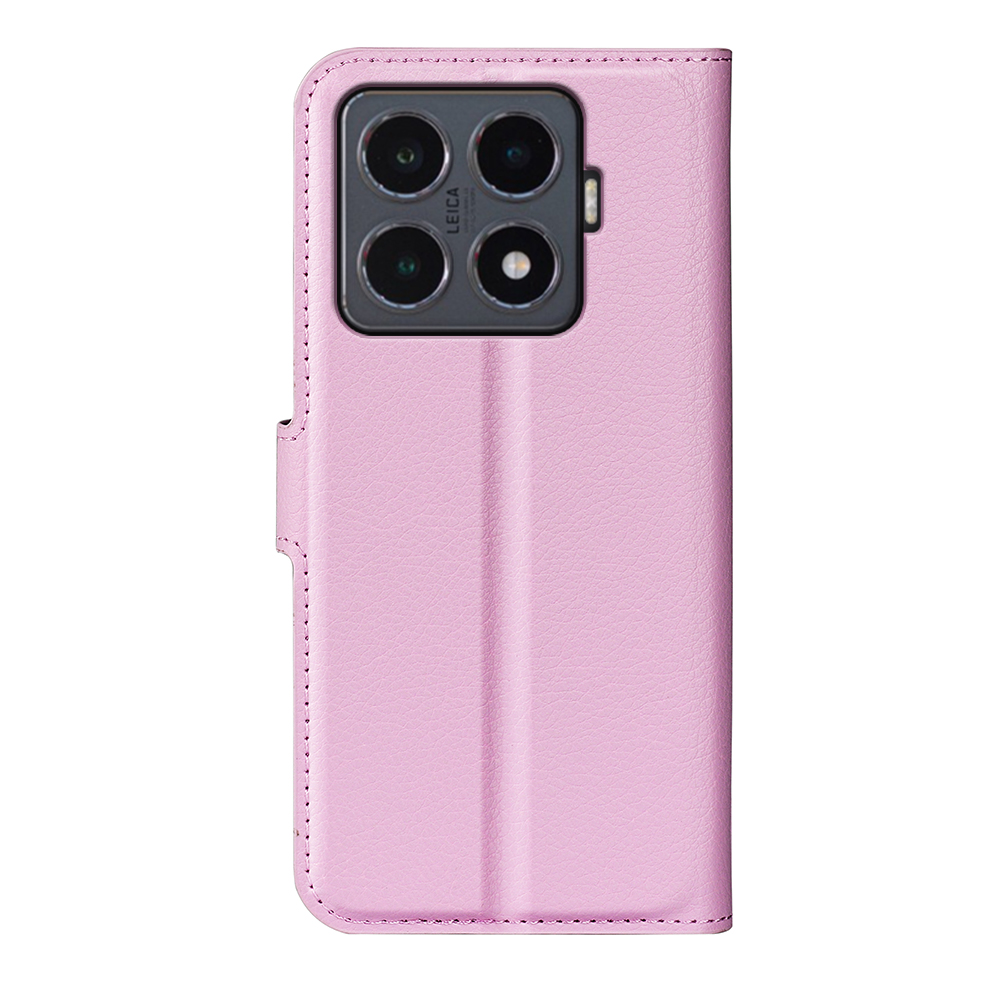  Xiaomi 15T Pro Fodral Litchi Läder Ljus Rosa