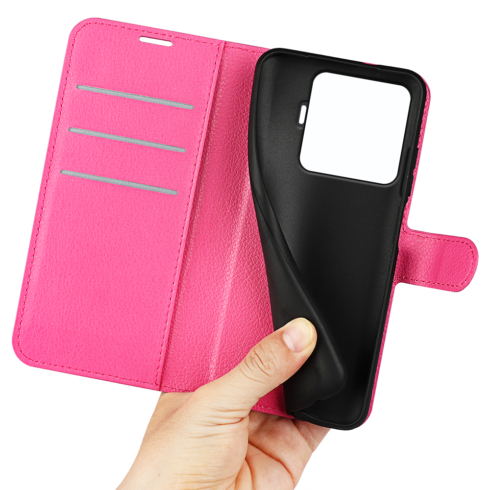  Xiaomi 15T Pro Fodral Litchi Läder Rosa
