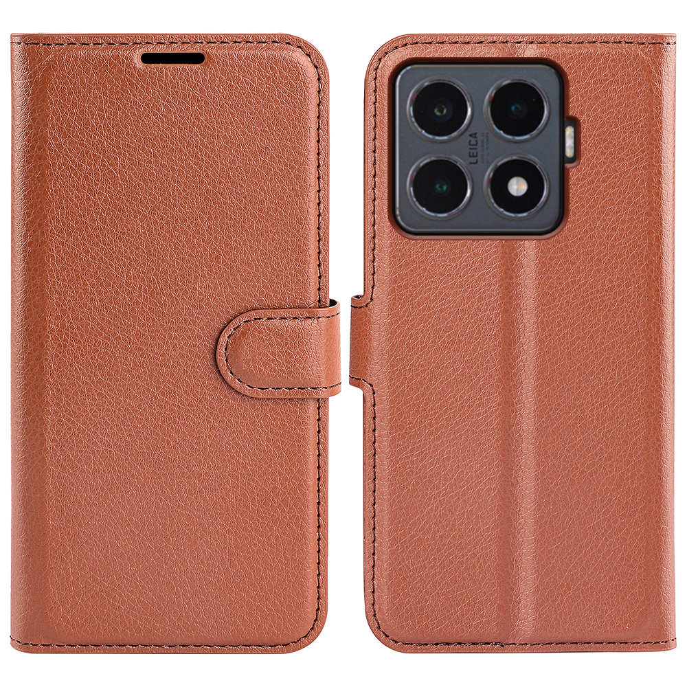  Xiaomi 15T Pro Fodral Litchi Läder Brun