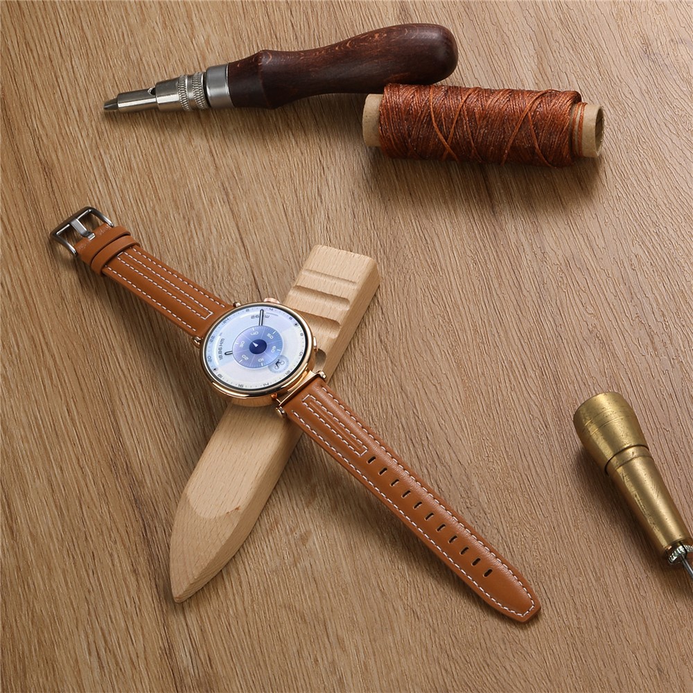  Klockarmband 18 mm Äkta Läder Svart