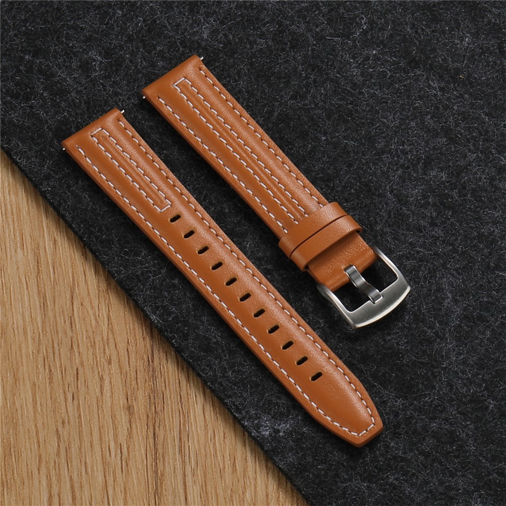  Klockarmband 18 mm Äkta Läder Mörk Brun