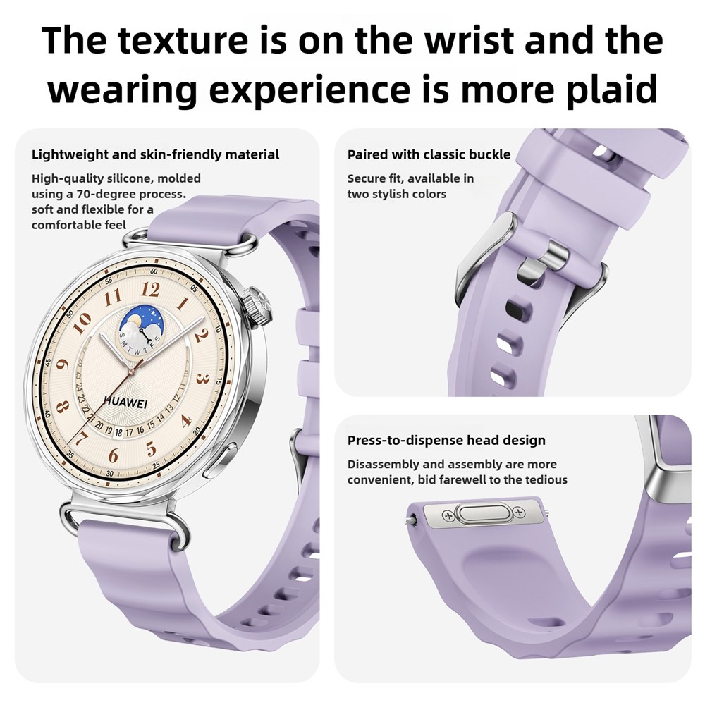  Klockarmband 18 mm Quick Release Wave Silikon Rosa
