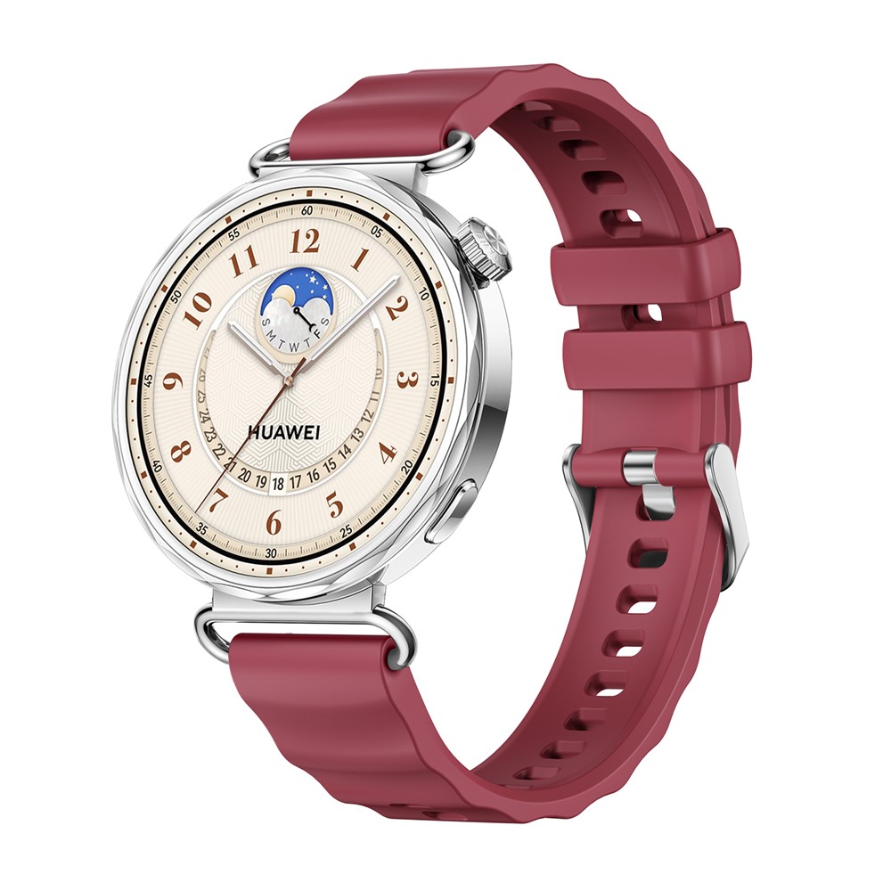  Klockarmband 18 mm Quick Release Wave Silikon Vinröd