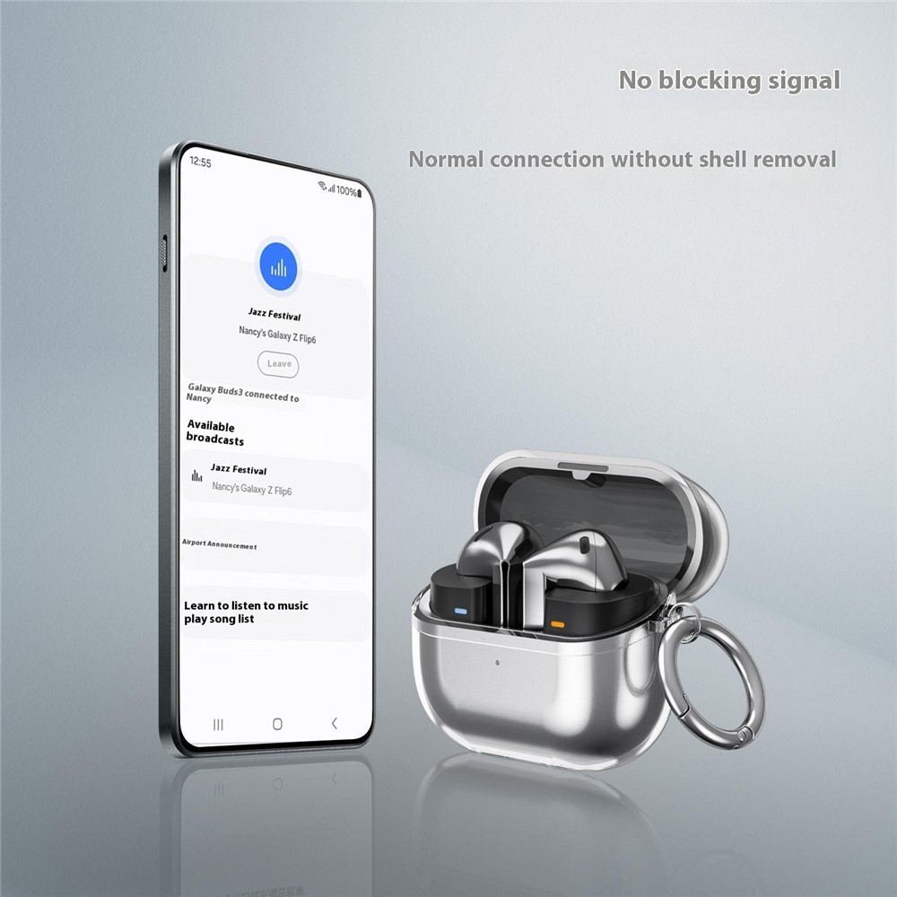  Samsung Galaxy Buds 3/3 Pro Skal Karbinhake TPU Blå