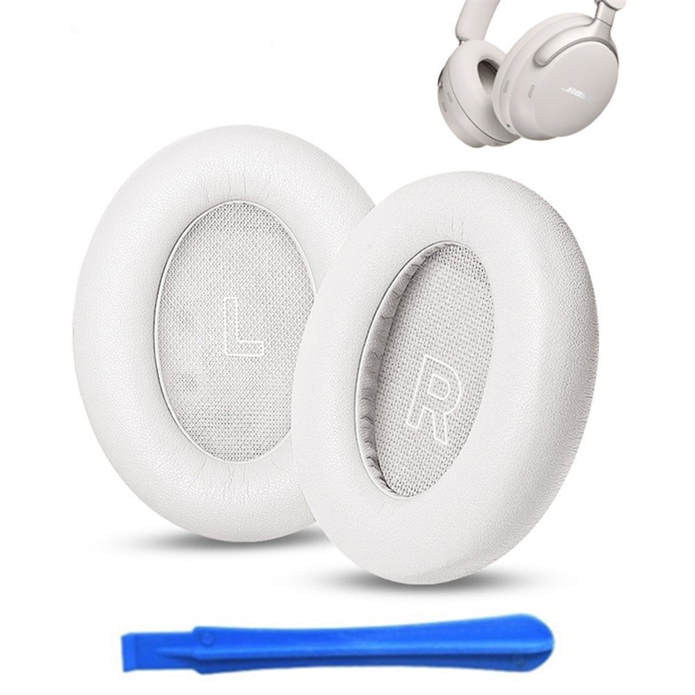  Öronkuddar För Bose QuietComfort Ultra Läder Vit