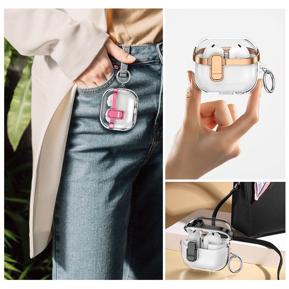  Samsung Galaxy Buds 3/3 Pro Skal Hybrid Transparent/Svart