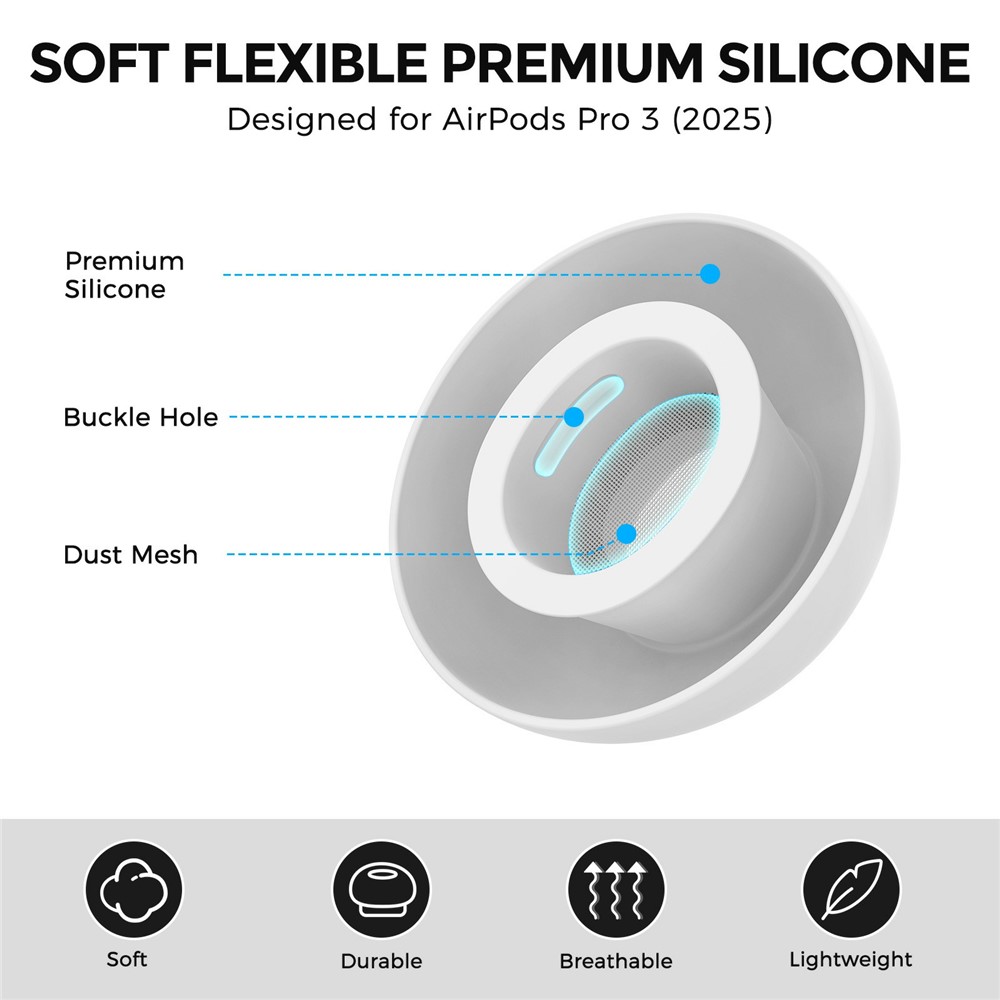 AHASTYLE AHASTYLE 3-PACK AirPods Pro 3 Öronpluggar Silikon Vit