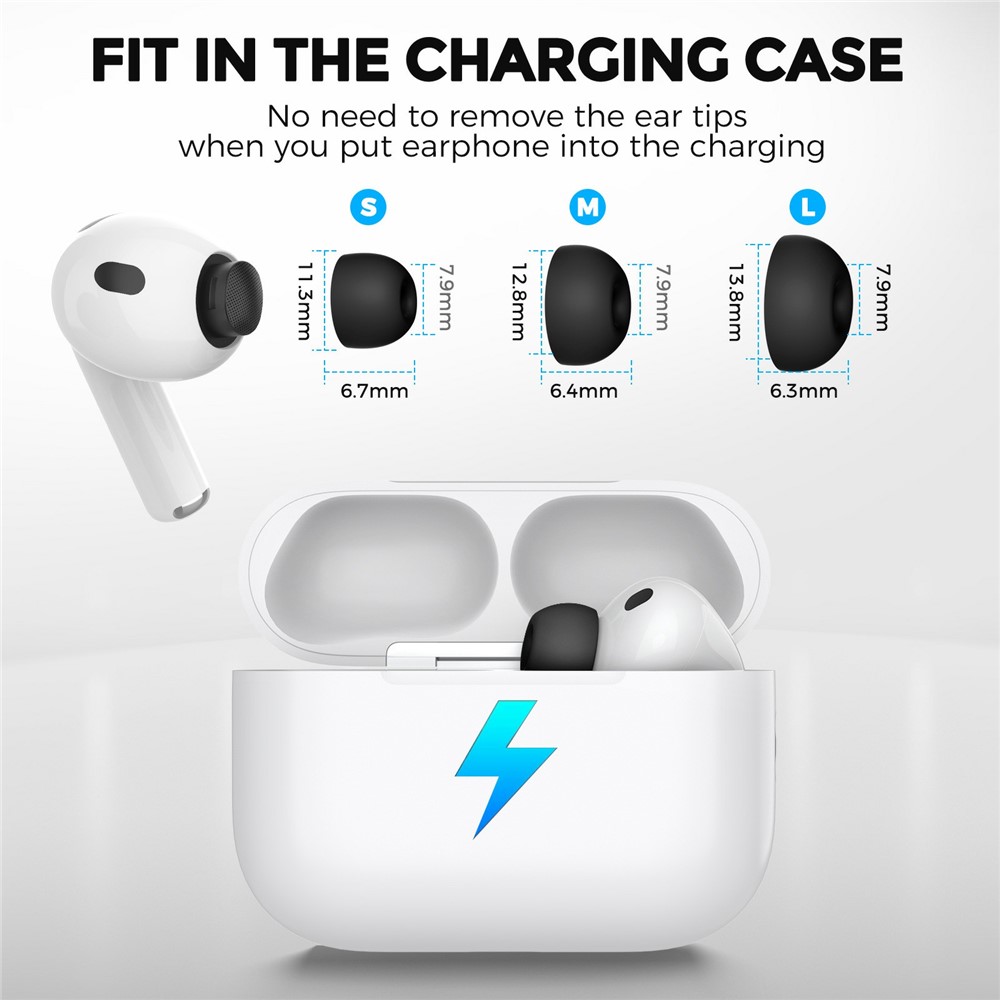 AHASTYLE AHASTYLE 3-PACK AirPods Pro 3 Öronpluggar Silikon Svart