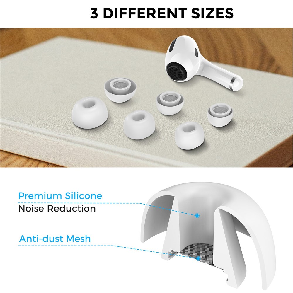AHASTYLE AHASTYLE 3-PACK AirPods Pro 2/1 Öronpluggar Silikon Vit