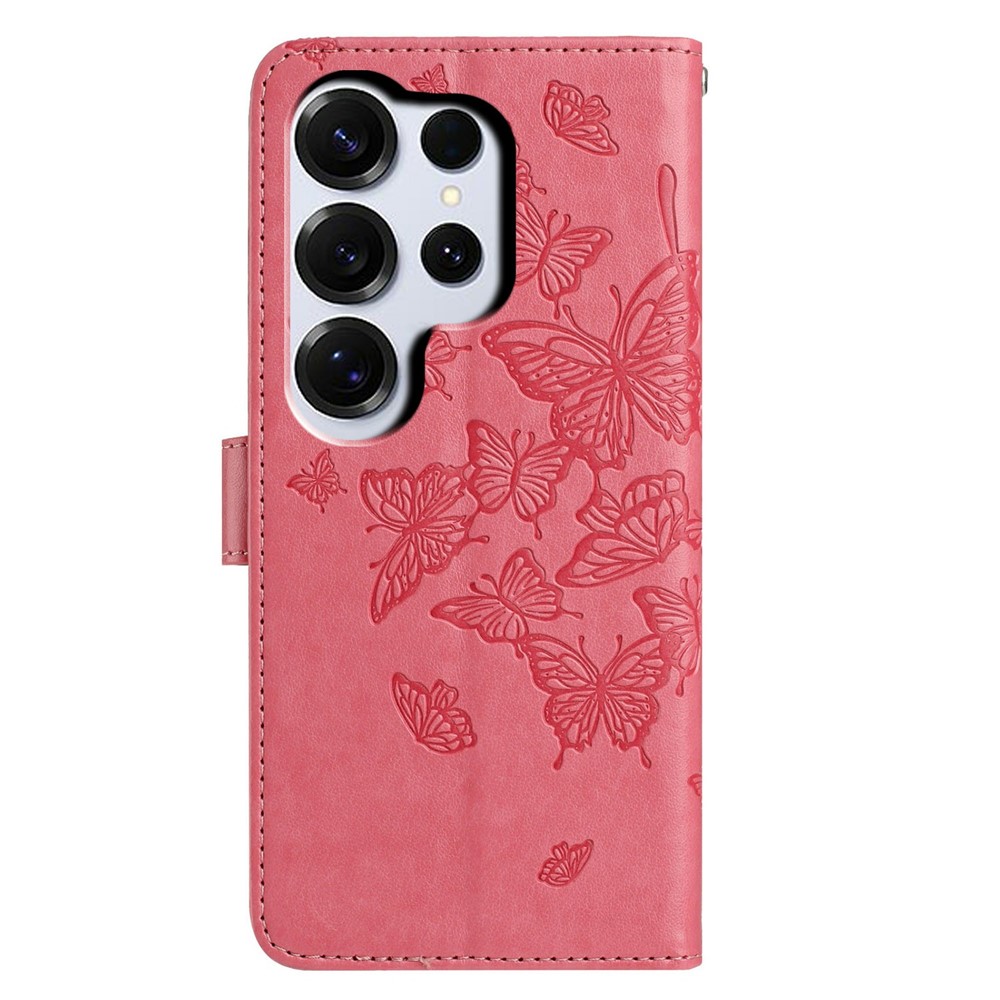  Samsung Galaxy S26 Ultra Fodral Fjäril Tryck Rosa