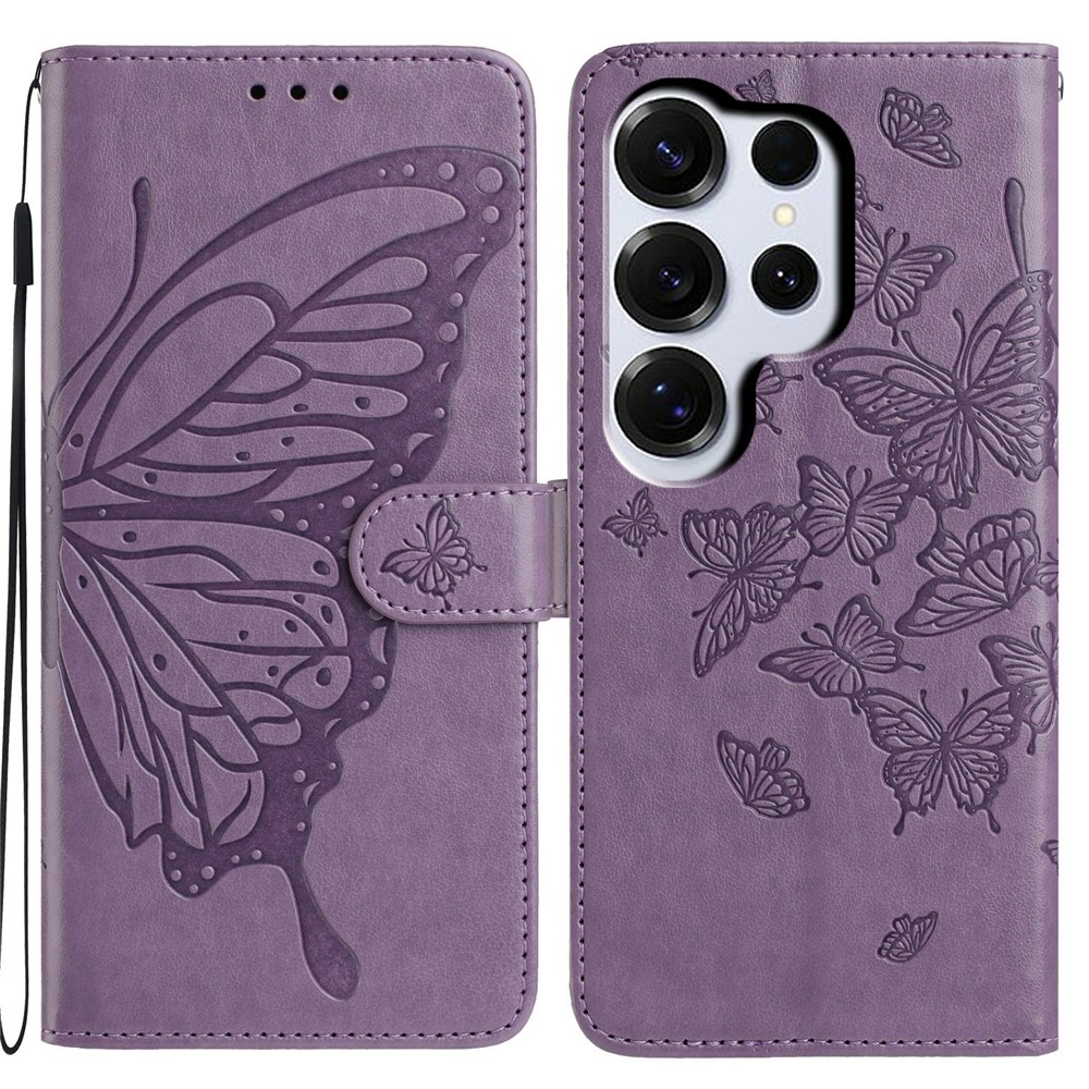  Samsung Galaxy S26 Ultra Fodral Fjäril Tryck Lila