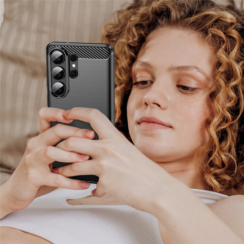  Samsung Galaxy S26 Ultra Skal Borstad Stål Textur Svart