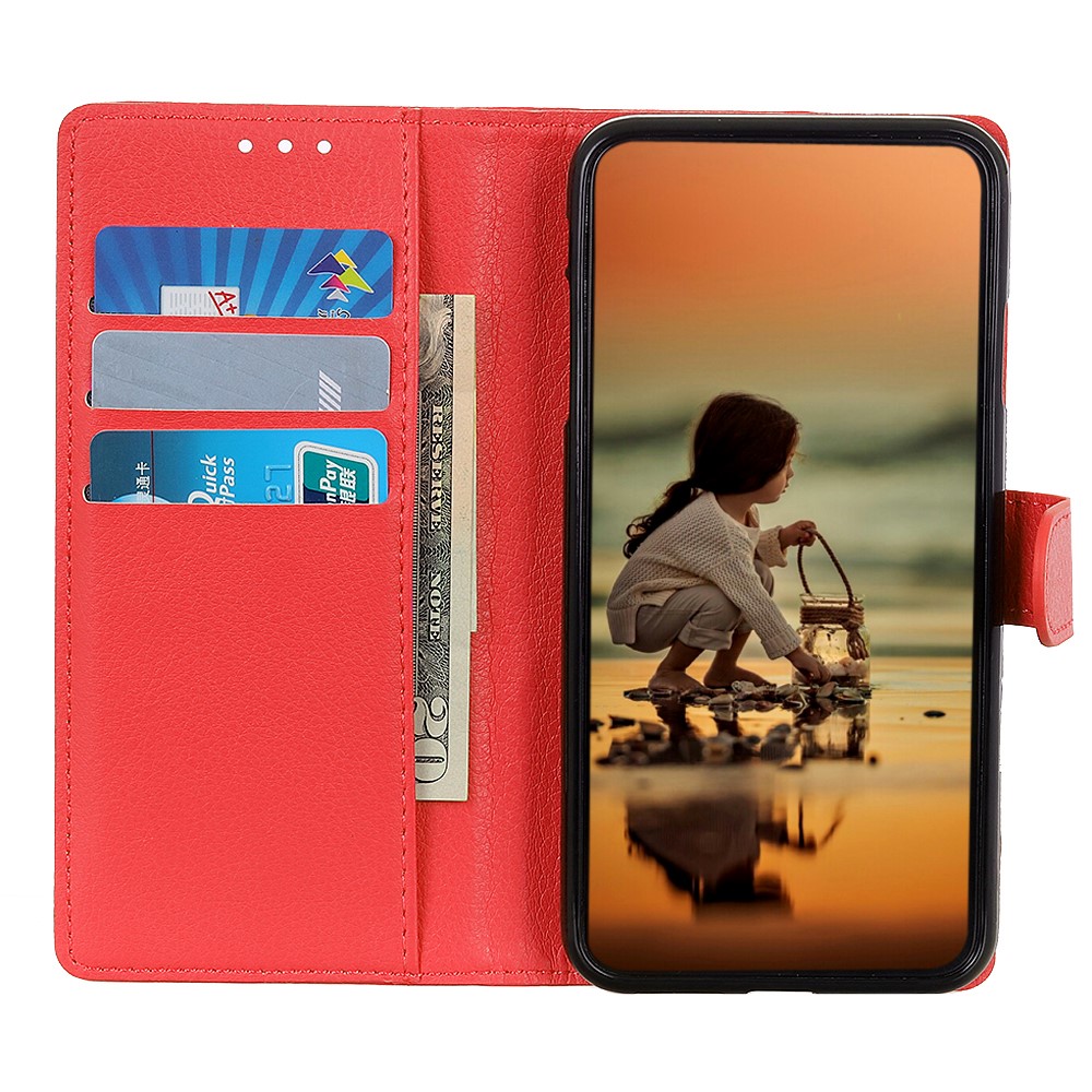  Samsung Galaxy S26 Ultra Fodral Litchi Läder Röd