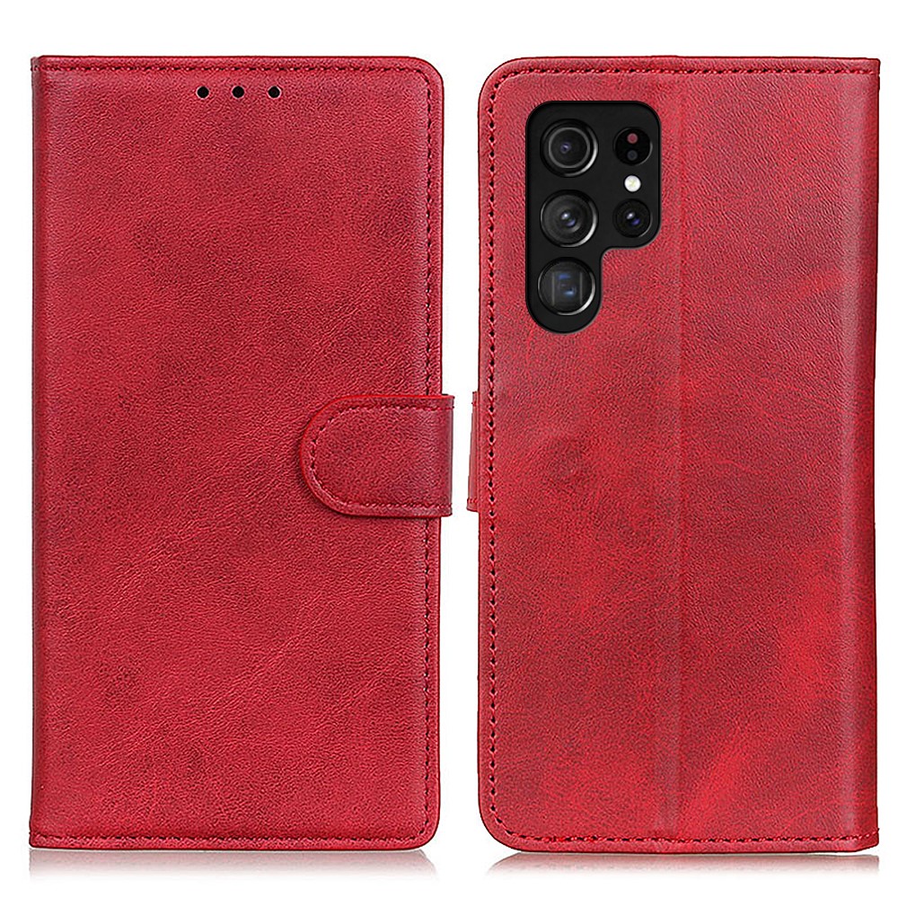 Samsung Galaxy S26 Ultra Fodral Läder Röd