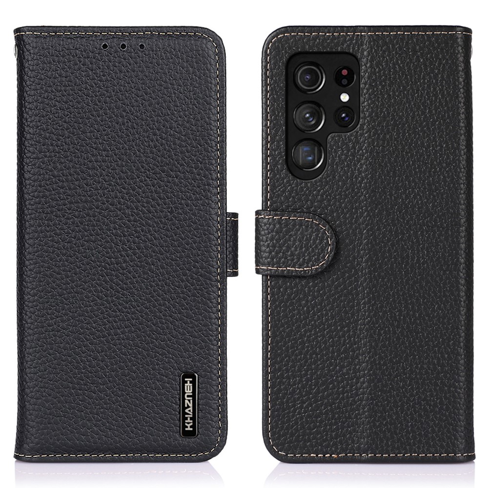KHAZNEH KHAZNEH Samsung Galaxy S26 Ultra Fodral Äkta Läder Svart