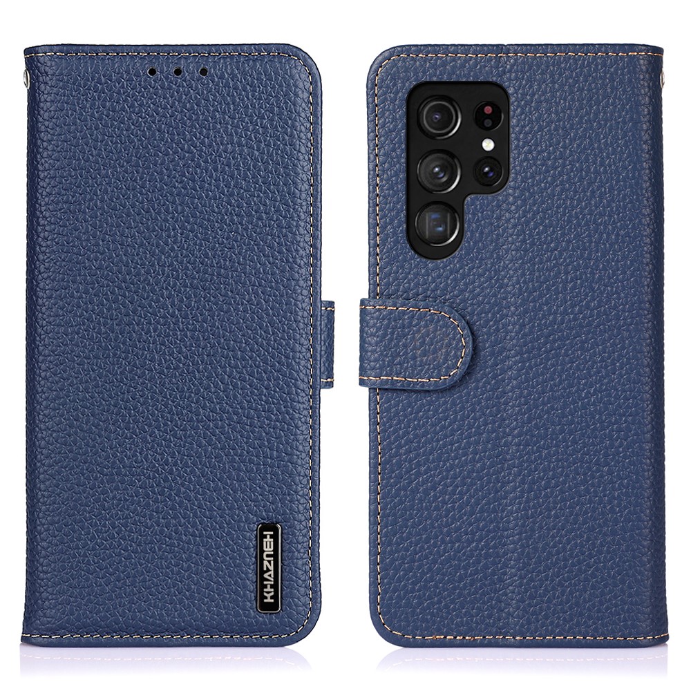 KHAZNEH KHAZNEH Samsung Galaxy S26 Ultra Fodral Äkta Läder Blå