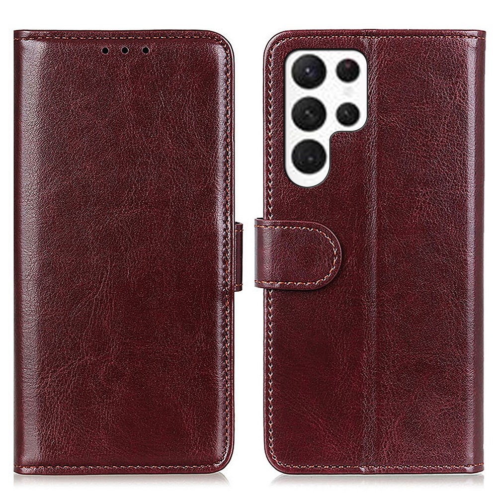  Samsung Galaxy S26 Ultra Fodral Crazy Horse Läder Brun