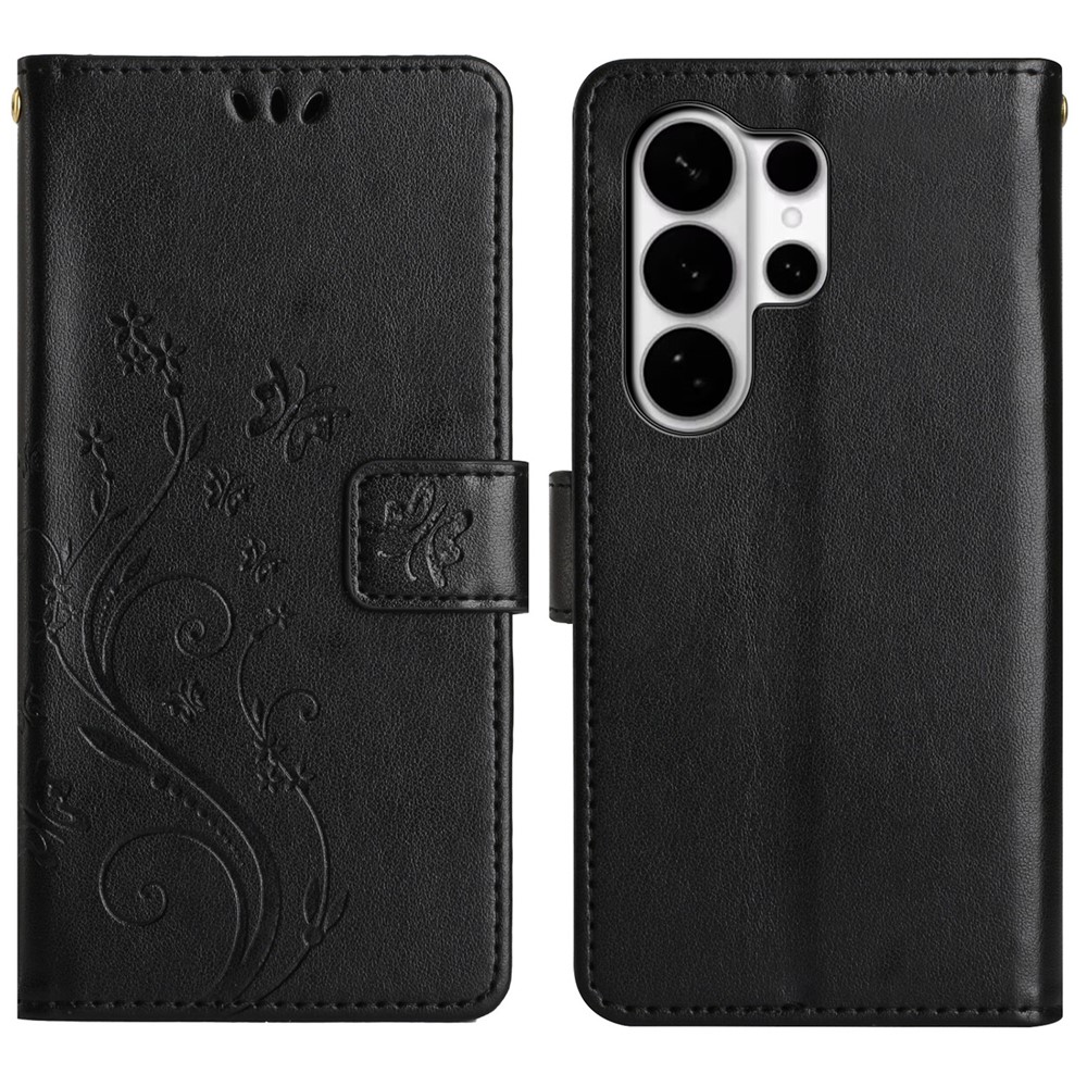  Samsung Galaxy S26 Ultra Fodral Med Blommigt Tryck Svart