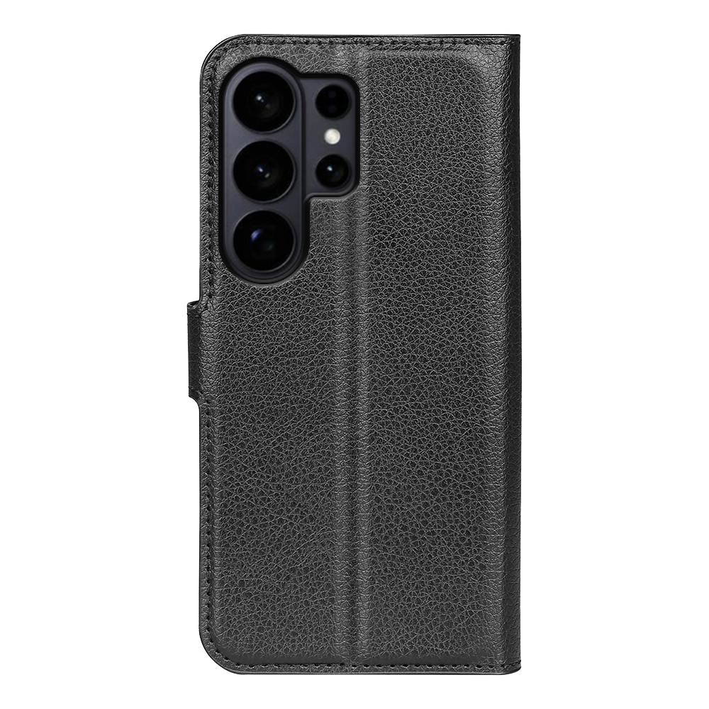  Samsung Galaxy S26 Ultra Fodral Litchi Läder Svart