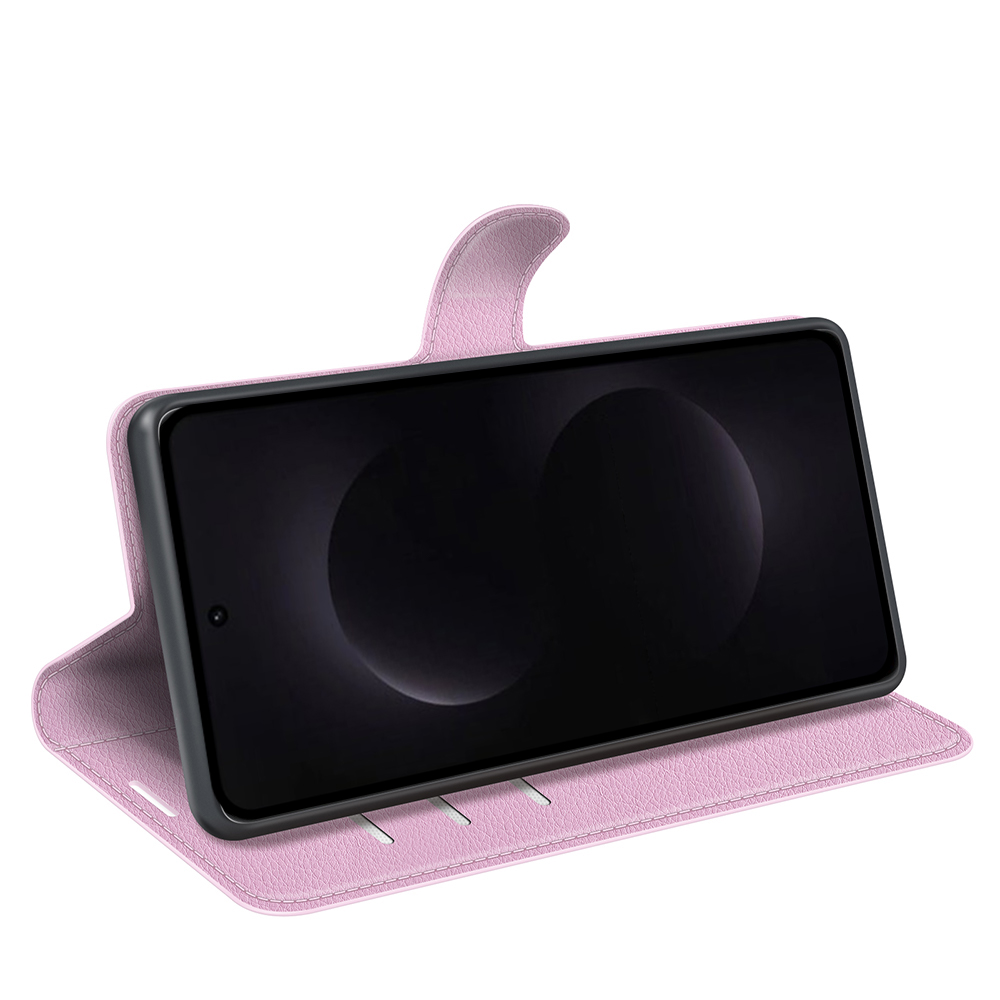  Samsung Galaxy S26 Ultra Fodral Litchi Läder Ljus Rosa