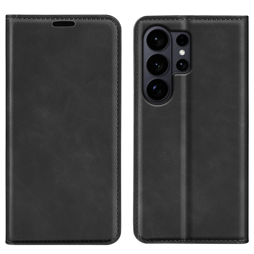  Samsung Galaxy S26 Ultra Fodral Flip Skin Touch Läder Svart