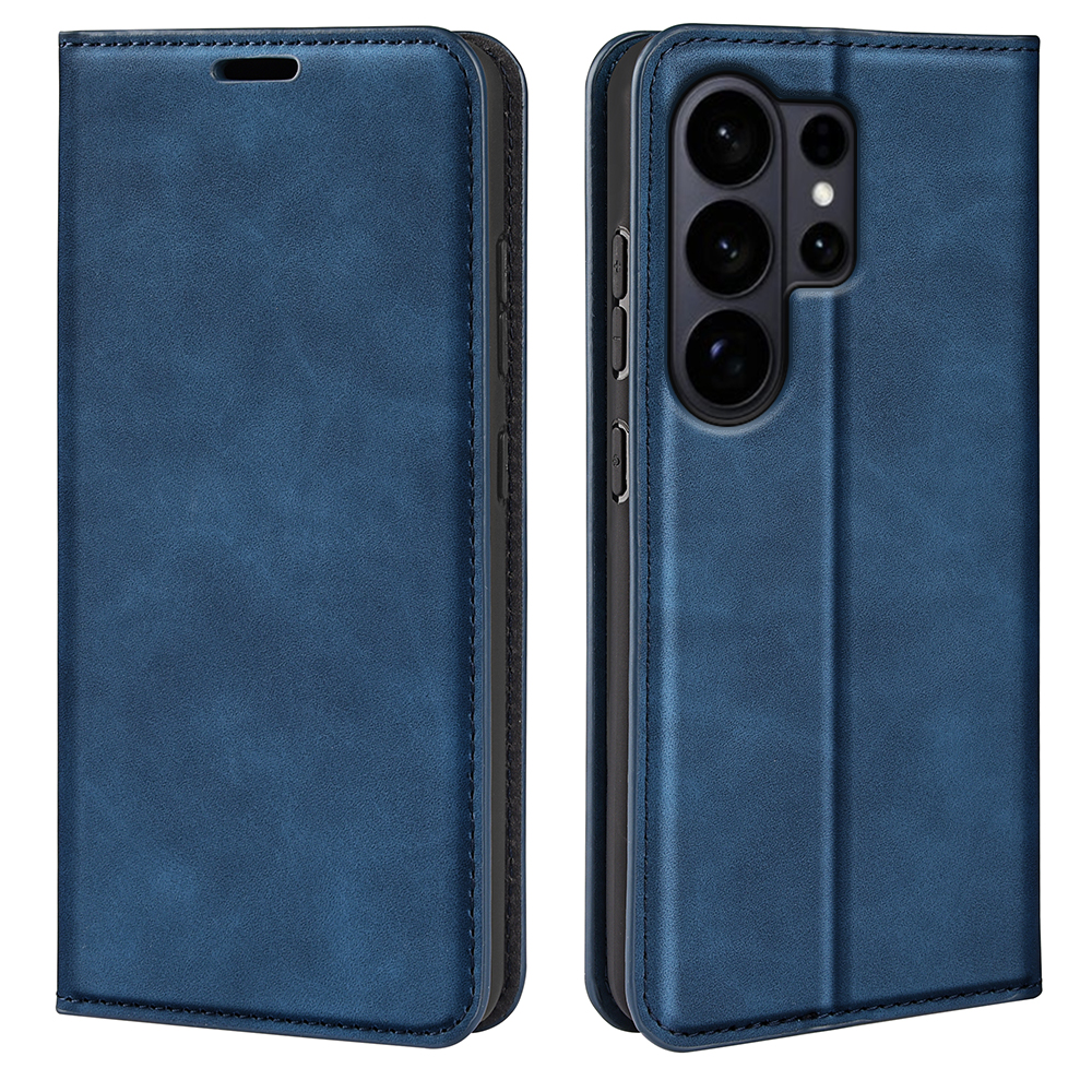  Samsung Galaxy S26 Ultra Fodral Flip Skin Touch Läder Blå