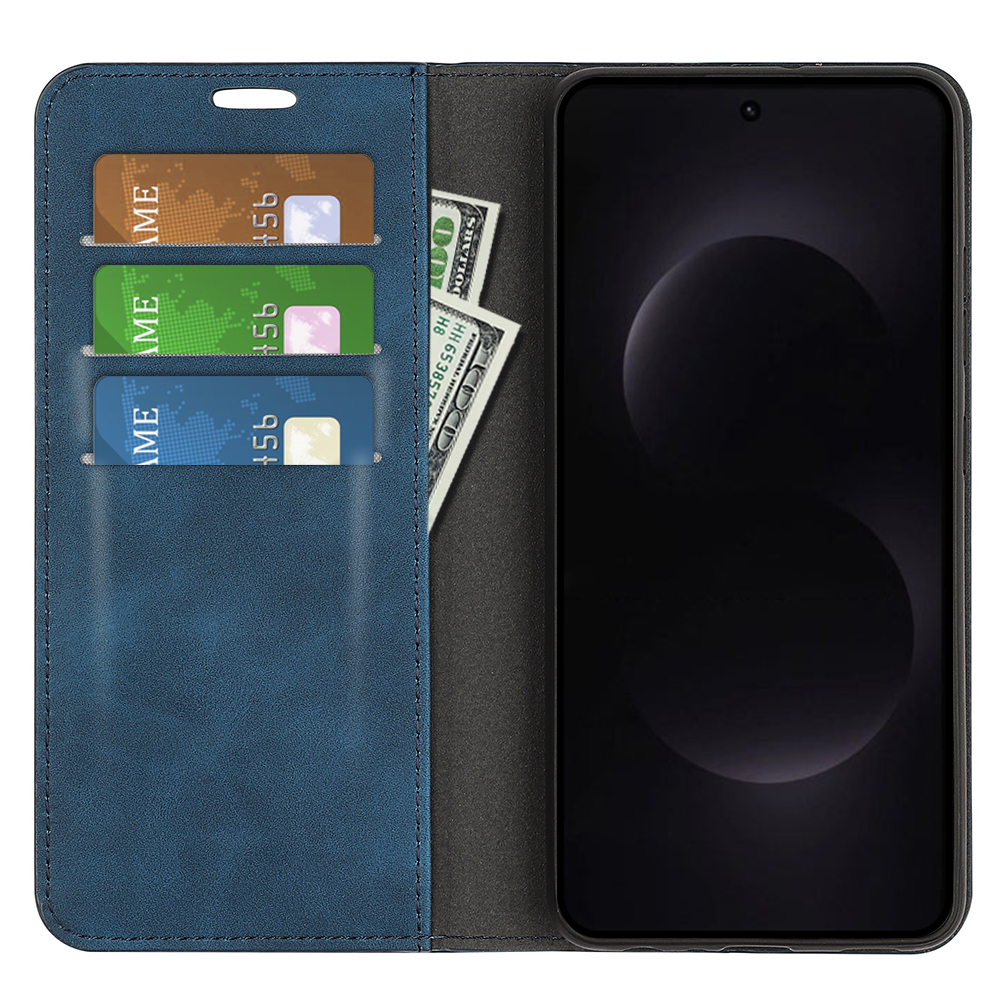  Samsung Galaxy S26 Ultra Fodral Flip Skin Touch Läder Blå