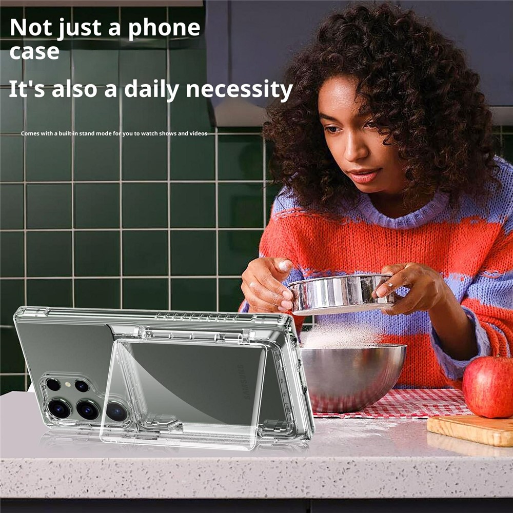  Samsung Galaxy S26 Ultra Skal Kickstand Med Kortfack Tonad Svart