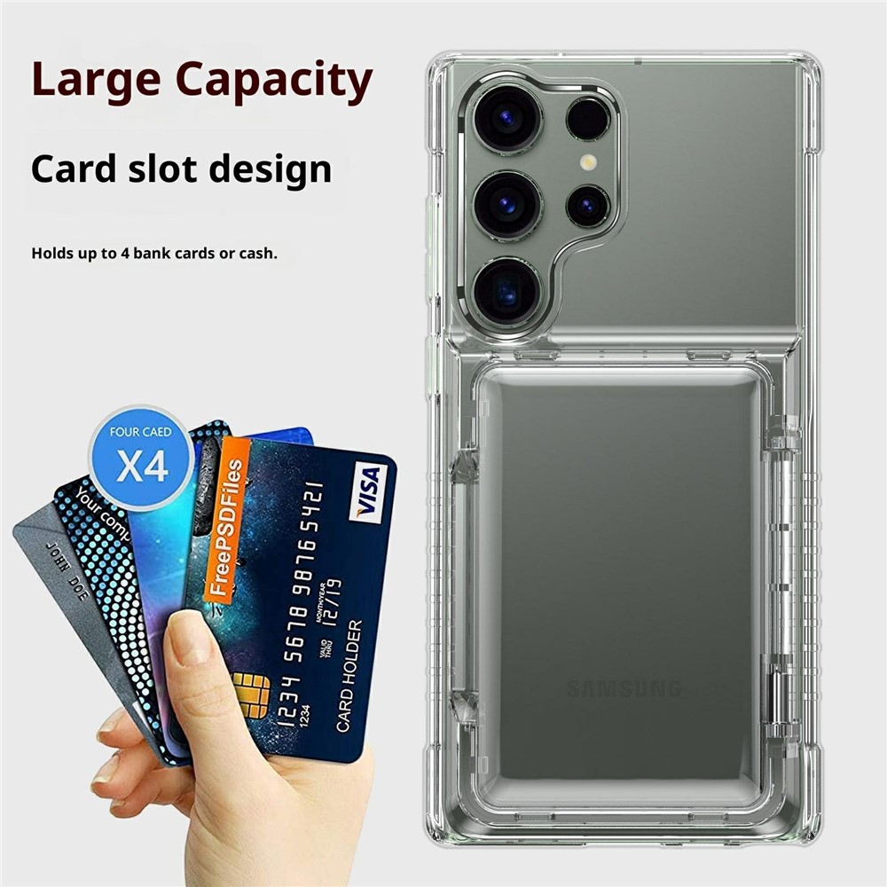  Samsung Galaxy S26 Ultra Skal Kickstand Med Kortfack Tonad Svart