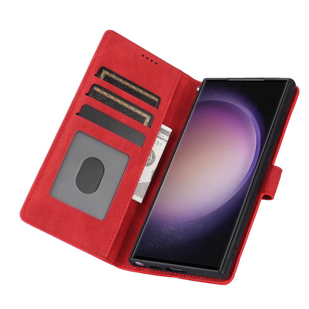  Samsung Galaxy S26 Ultra Fodral Läder Röd