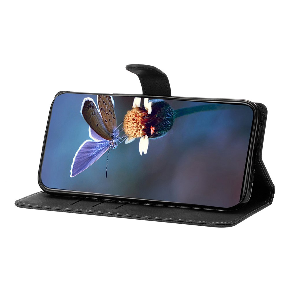  Samsung Galaxy S26 Ultra Fodral Med Blommigt Tryck Läder Svart