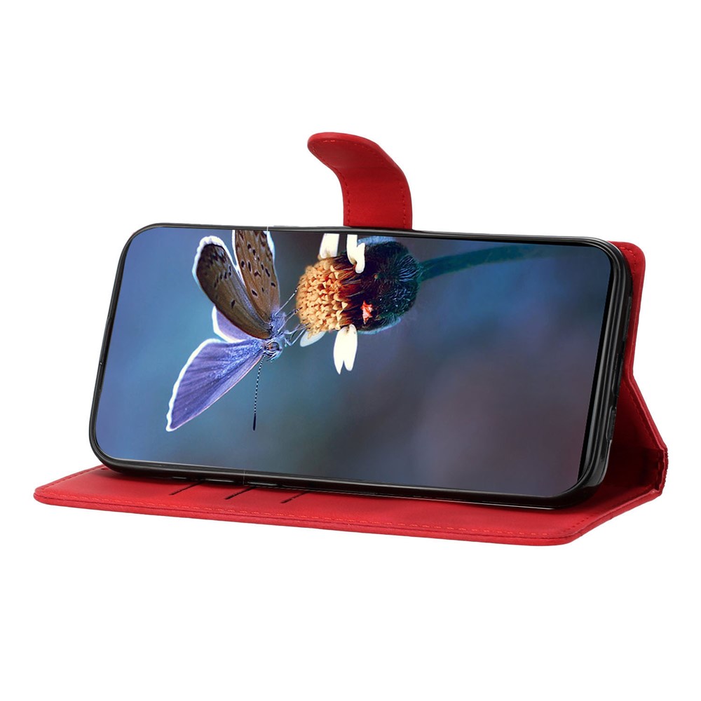  Samsung Galaxy S26 Ultra Fodral Med Blommigt Tryck Läder Röd