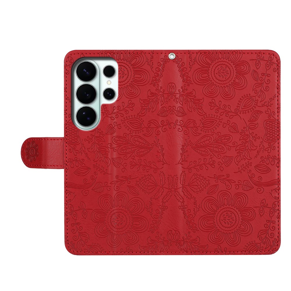  Samsung Galaxy S26 Ultra Fodral Med Blommigt Tryck Röd