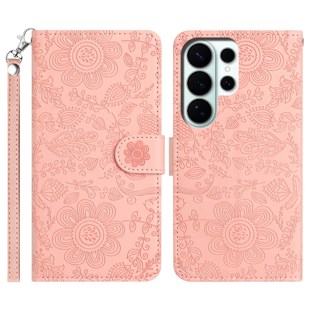  Samsung Galaxy S26 Ultra Fodral Med Blommigt Tryck Rosa