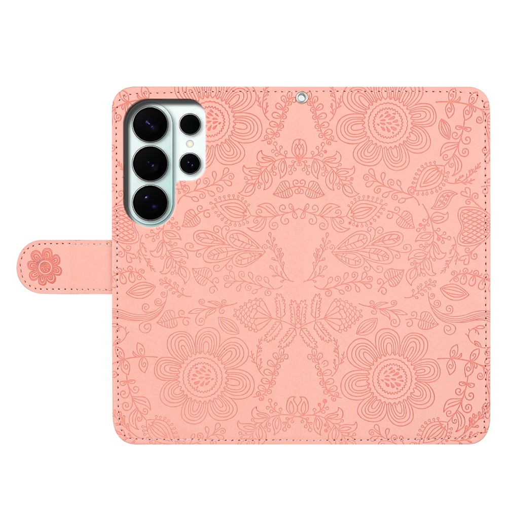  Samsung Galaxy S26 Ultra Fodral Med Blommigt Tryck Rosa