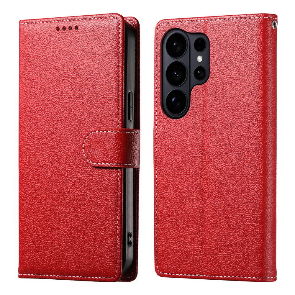  Samsung Galaxy S26 Ultra Plånboksfodral Läder Röd