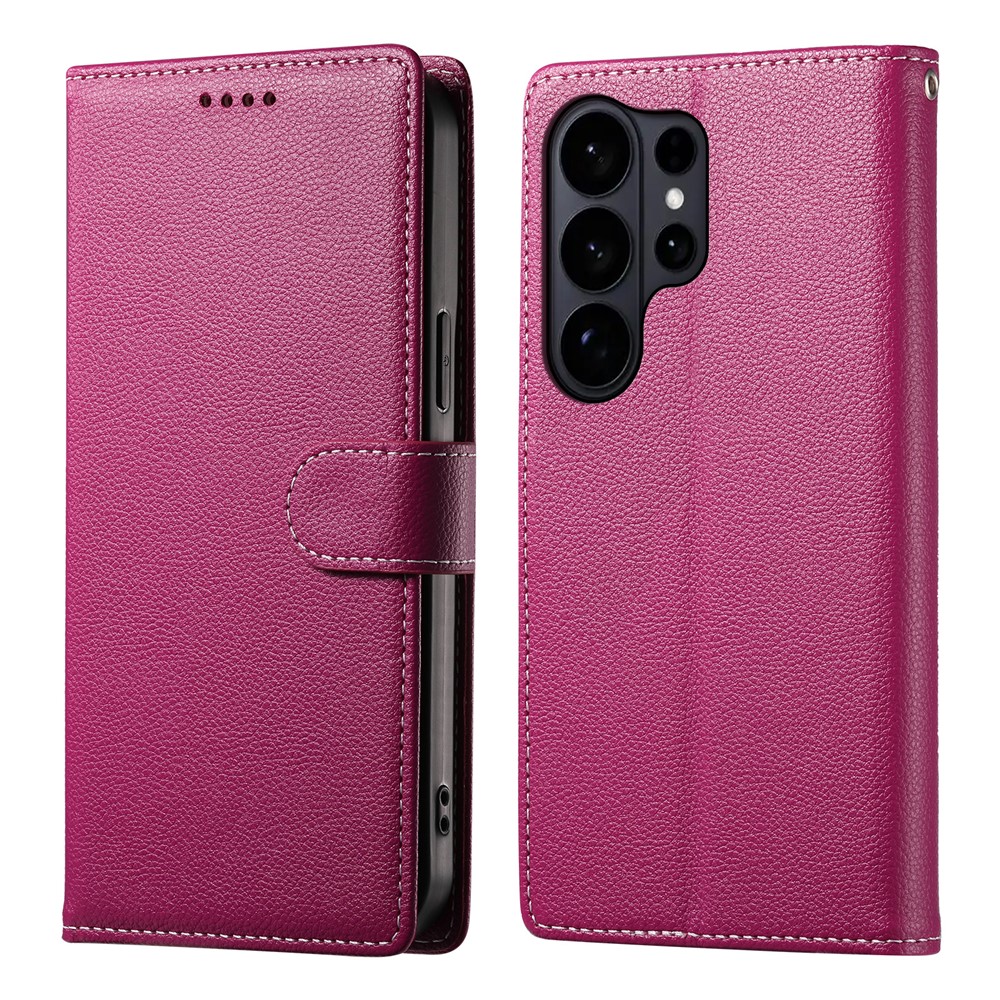  Samsung Galaxy S26 Ultra Plånboksfodral Läder Rosa