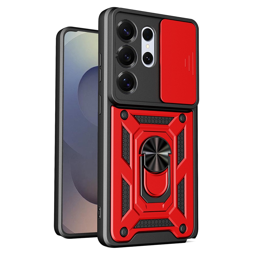  Samsung Galaxy S26 Ultra Skal CamShield Ring Hybrid Röd
