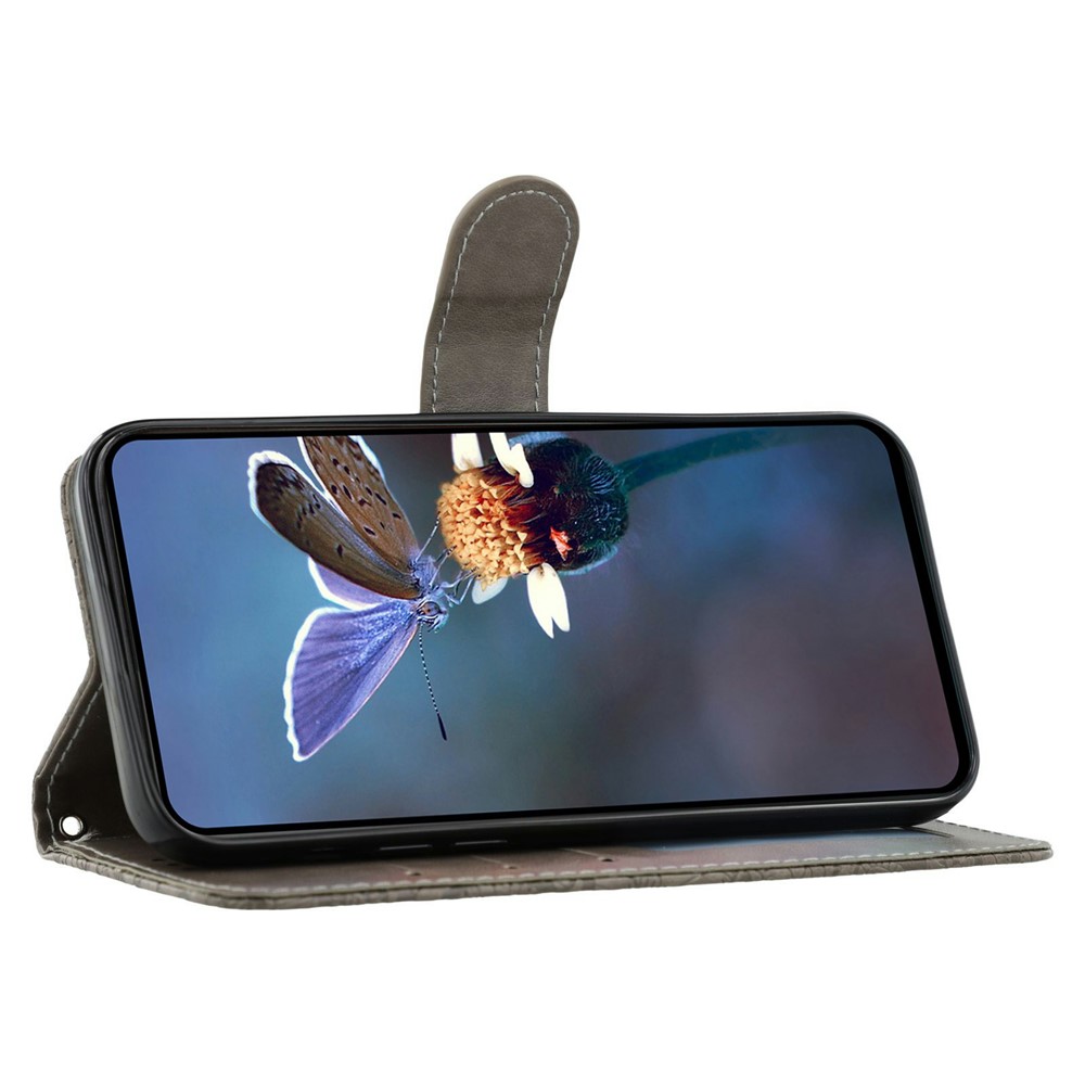  Samsung Galaxy S26 Ultra Fodral Med Blommigt Tryck Grå