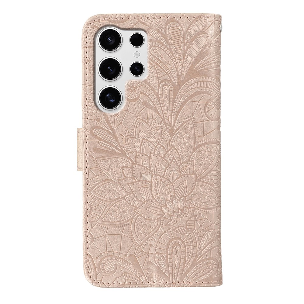  Samsung Galaxy S26 Ultra Fodral Med Blommigt Tryck Roséguld