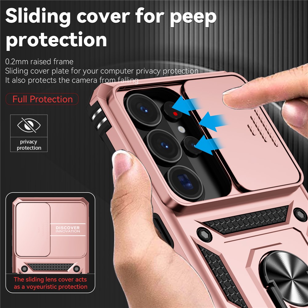  Samsung Galaxy S26 Ultra Skal CamShield Ring Hybrid Roséguld