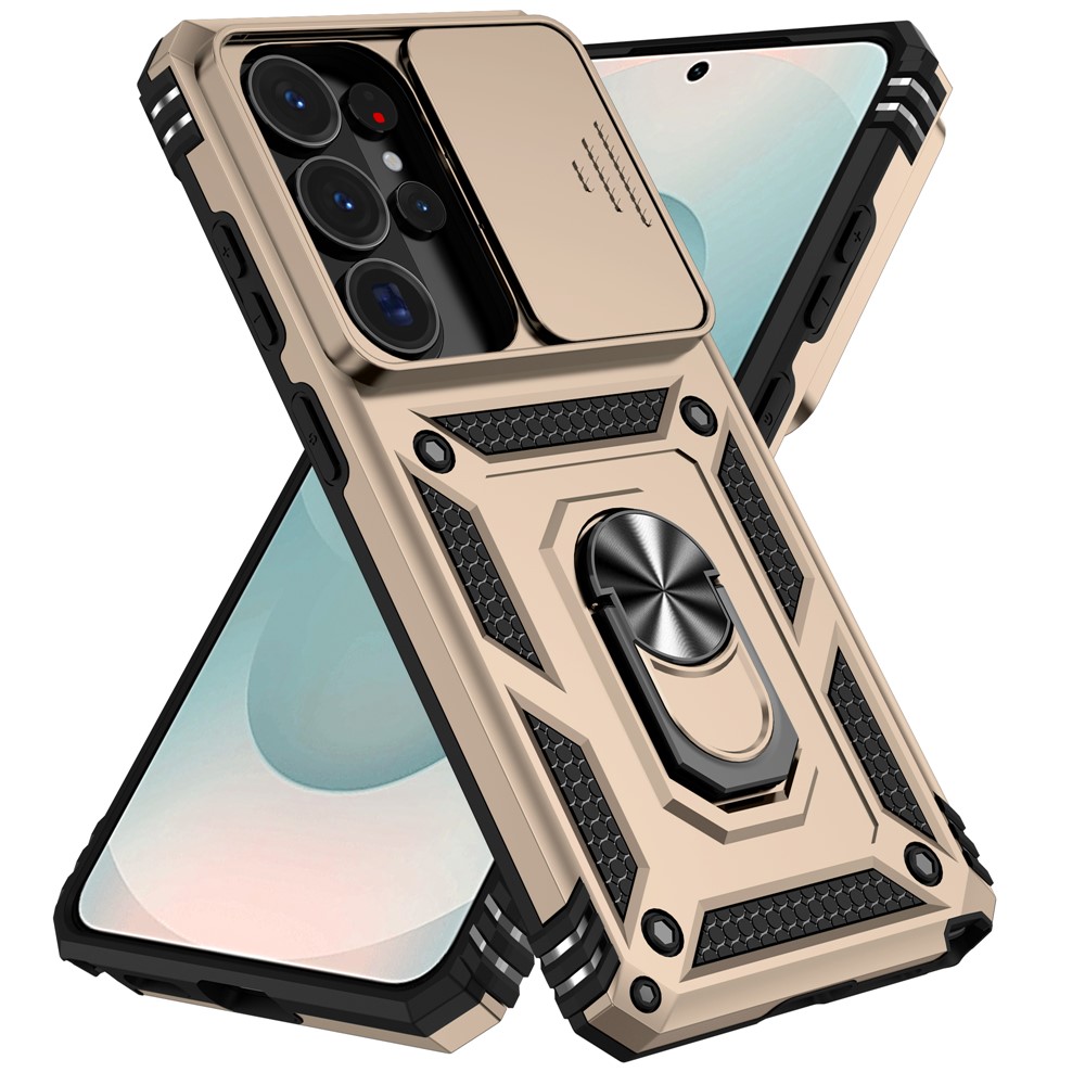  Samsung Galaxy S26 Ultra Skal CamShield Ring Hybrid Guld