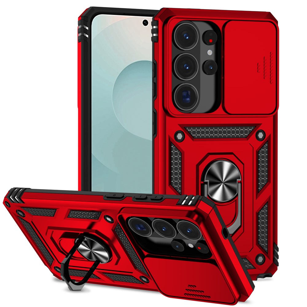  Samsung Galaxy S26 Ultra Skal CamShield Ring Hybrid Röd