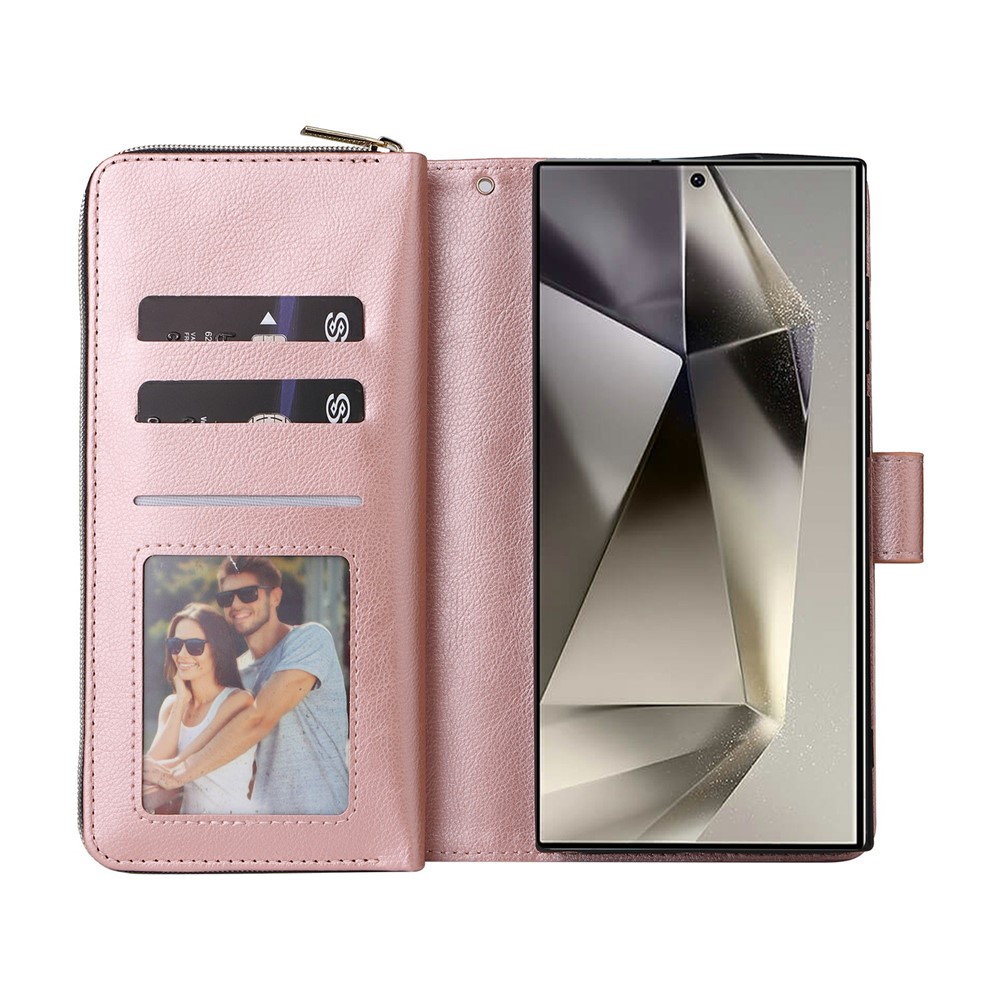  Samsung Galaxy S26 Ultra Fodral Multifuntionellt Läder Roséguld