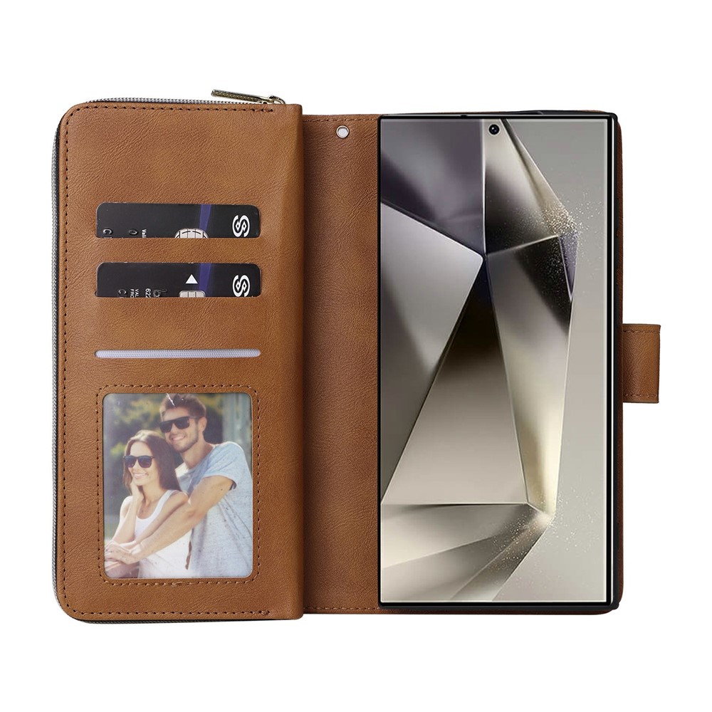  Samsung Galaxy S26 Ultra Fodral Multifuntionellt Läder Brun