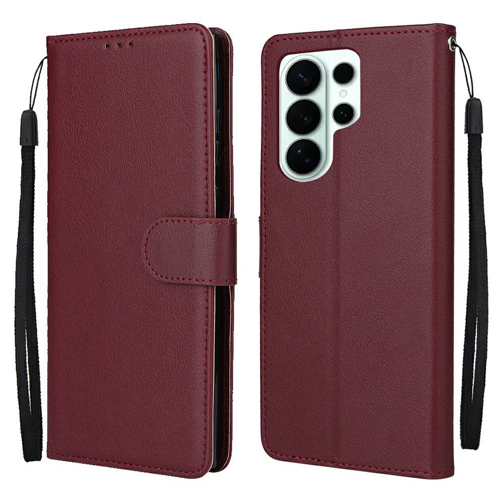  Samsung Galaxy S26 Ultra Fodral Läder Vinröd