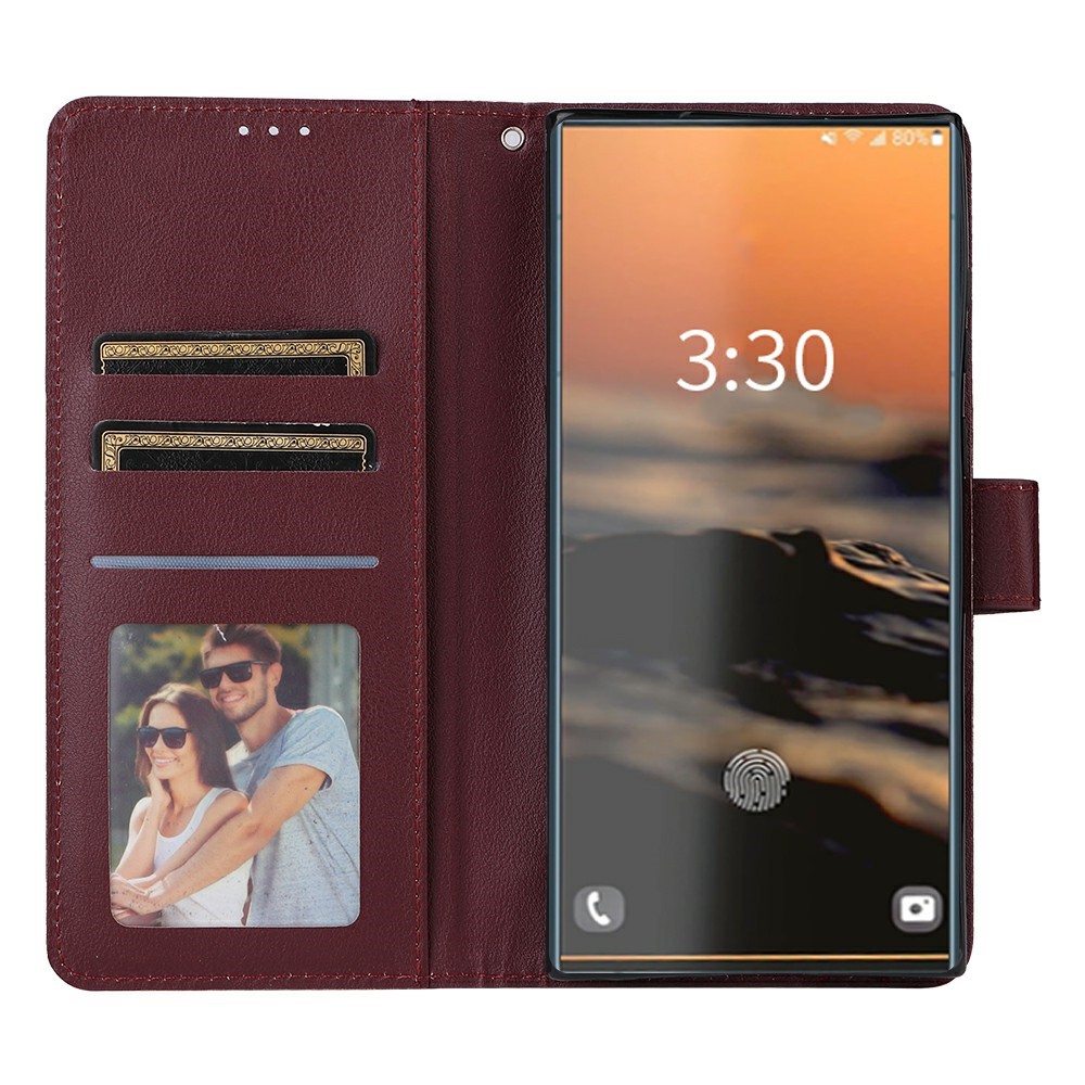  Samsung Galaxy S26 Ultra Fodral Läder Vinröd