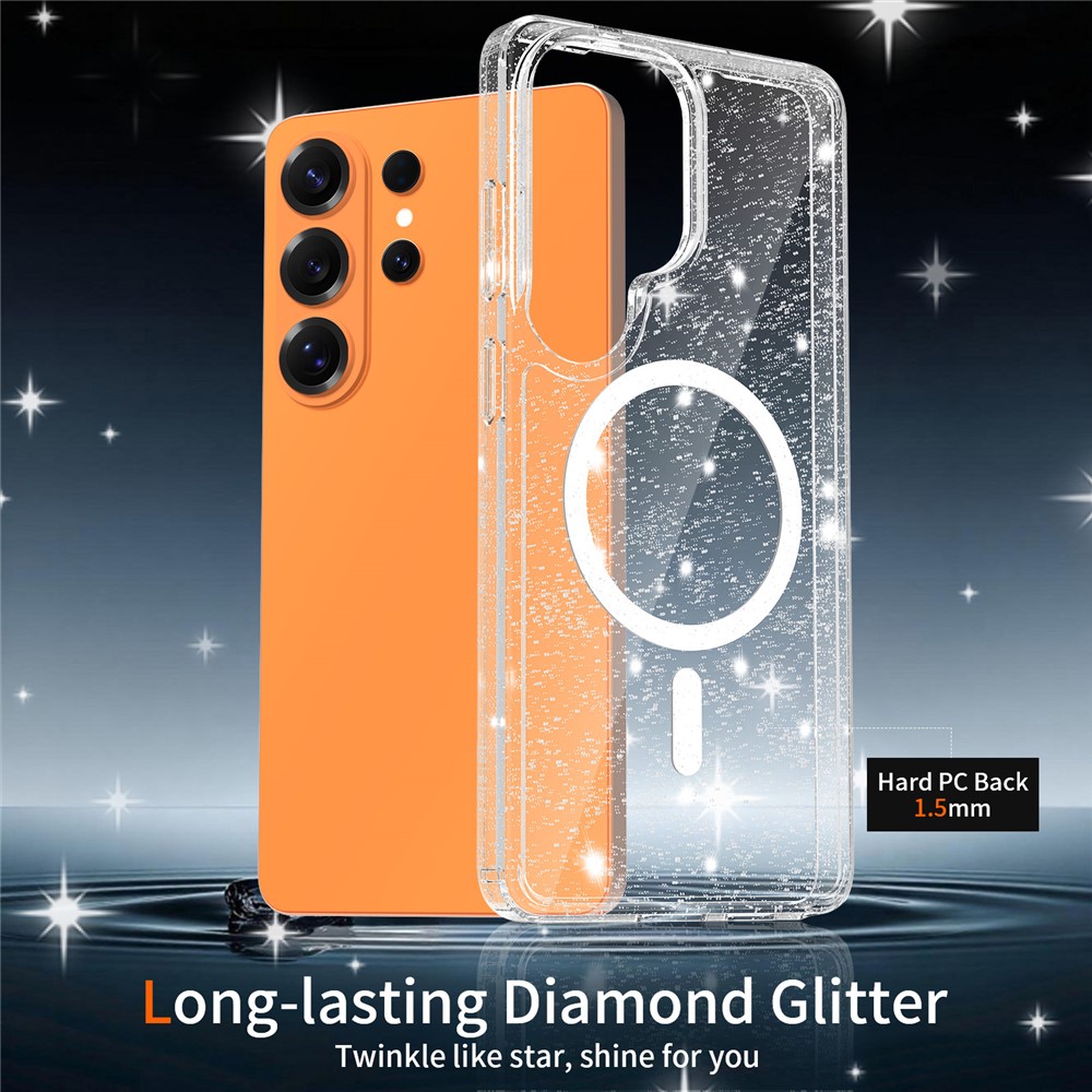  Samsung Galaxy S26 Ultra Skal MagSafe Glitter Transparent