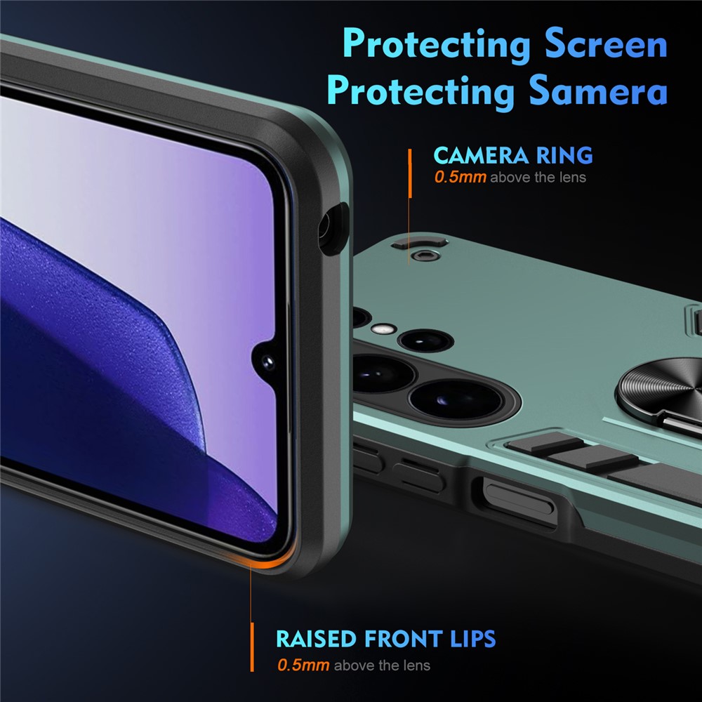  Samsung Galaxy S26 Ultra Skal Ring Hybrid Armor Grön