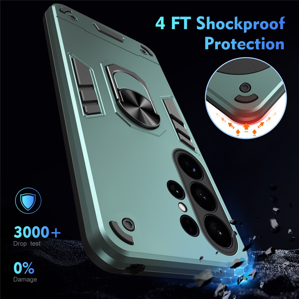  Samsung Galaxy S26 Ultra Skal Ring Hybrid Armor Grön